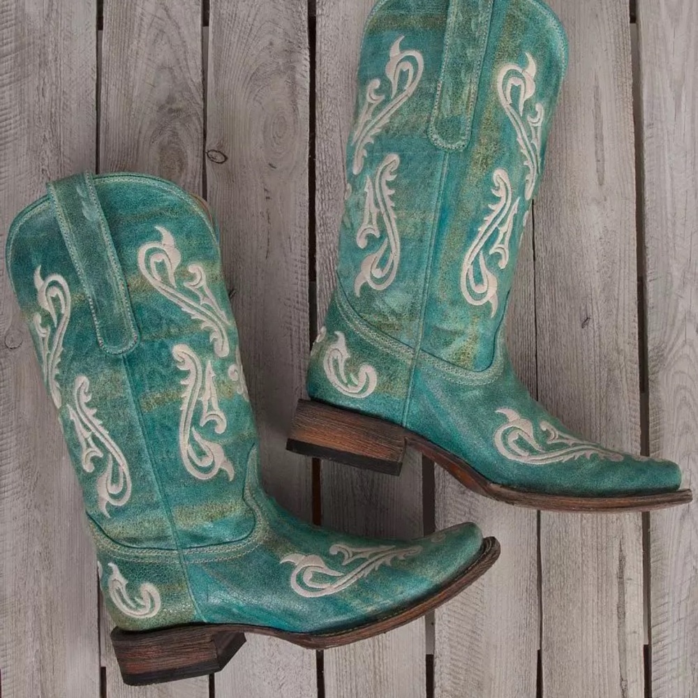 Turquoise Corral Boots - Square Toe